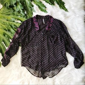 Free People Easy Rider Banana Paisley Blouse